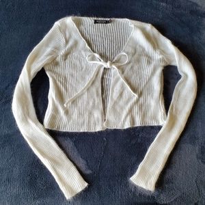 Nasty Gal White Crop Cardigan